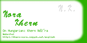 nora khern business card